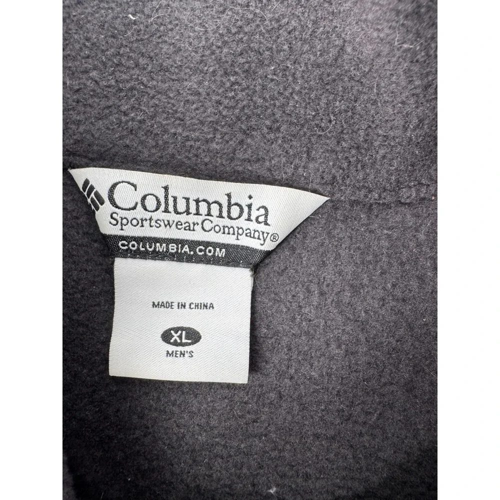 Columbia Fleece Vest Mens XL Full‎ Zip Pockets Dark Gray Outdoor